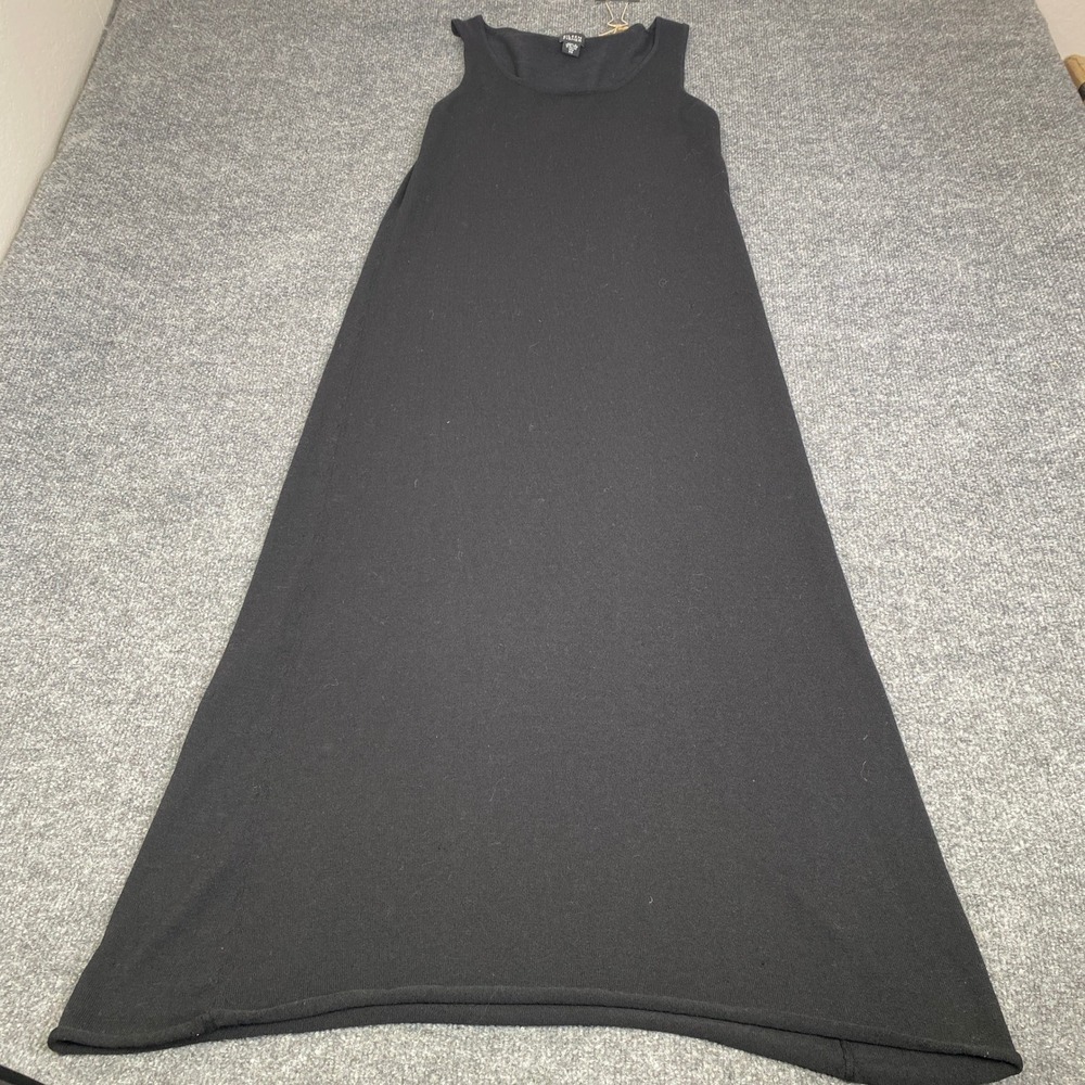 Eileen Fisher Womens XS Black Italian Yarn Knit Sleeveless Scoop Neck Maxi Dress